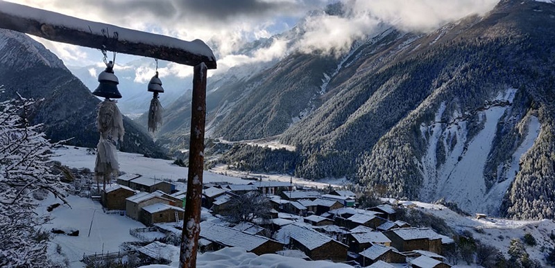 दार्चुलाको व्यासमा हिमपात, ह्वात्तै बढ्यो चिसो