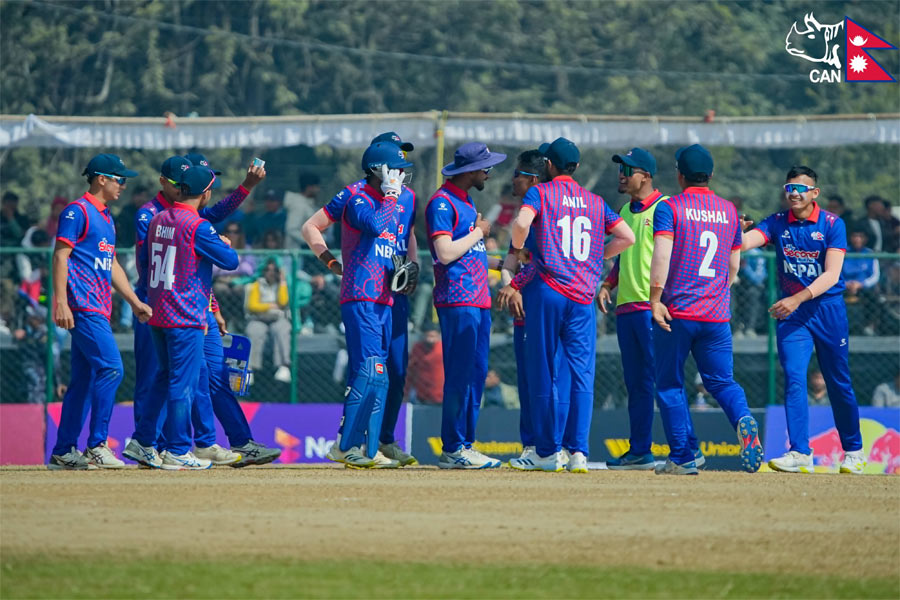 नेपाल २८६ रनको चुनौती पछ्याउँदै, अनिलको आक्रामक ब्याटिङ